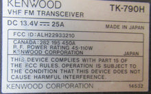 Load image into Gallery viewer, Kenwood TK-790H 148-174 MHz VHF 110 Watt Fixed Head Two Way Radio w Mic