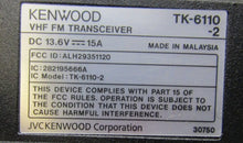 Load image into Gallery viewer, Working Kenwood TK-6110-2 35-50 MHz Low Band Two Way Radio TK-6110 w Mic
