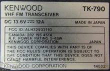 Load image into Gallery viewer, Kenwood TK-790 148-174 MHz VHF 45 Watt Fixed Head Two Way Radio

