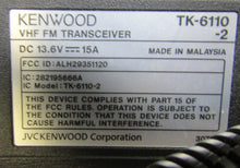 Load image into Gallery viewer, Working Kenwood TK-6110-2 35-50 MHz Low Band Two Way Radio TK-6110 w Mic
