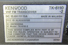 Load image into Gallery viewer, Working Kenwood TK-6110-2 35-50 MHz Low Band Two Way Radio TK-6110 w Mic
