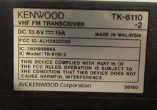Load image into Gallery viewer, Working Kenwood TK-6110-2 35-50 MHz Low Band Two Way Radio TK-6110 w Mic
