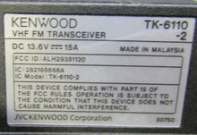 Load image into Gallery viewer, Working Kenwood TK-6110-2 35-50 MHz Low Band Two Way Radio TK-6110 w Mic
