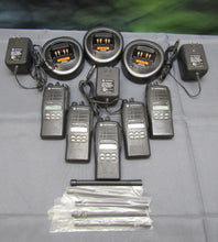 Load image into Gallery viewer, Lot of FIVE Motorola HT1250 136-174 MHz VHF Two Way Radio AAH25KDF9AA5AN w Base
