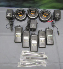 Load image into Gallery viewer, Lot of FIVE Motorola HT1250 136-174 MHz VHF Two Way Radio AAH25KDF9AA5AN w Base
