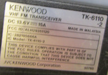 Load image into Gallery viewer, Working Kenwood TK-6110-2 35-50 MHz Low Band Two Way Radio TK-6110 w Mic
