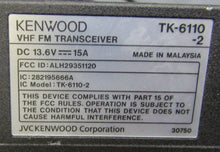 Load image into Gallery viewer, Working Kenwood TK-6110-2 35-50 MHz Low Band Two Way Radio TK-6110 w Mic
